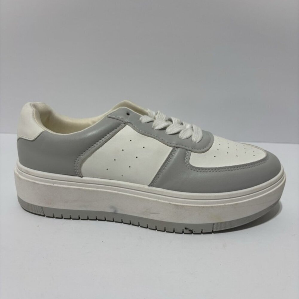 Madden Girl Women’s Natalie Platform White/Gray Sneakers, Size 9 M